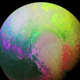 Illustration for article titled Pluto Shows Its Principal Colors in This Psychedelic Shot